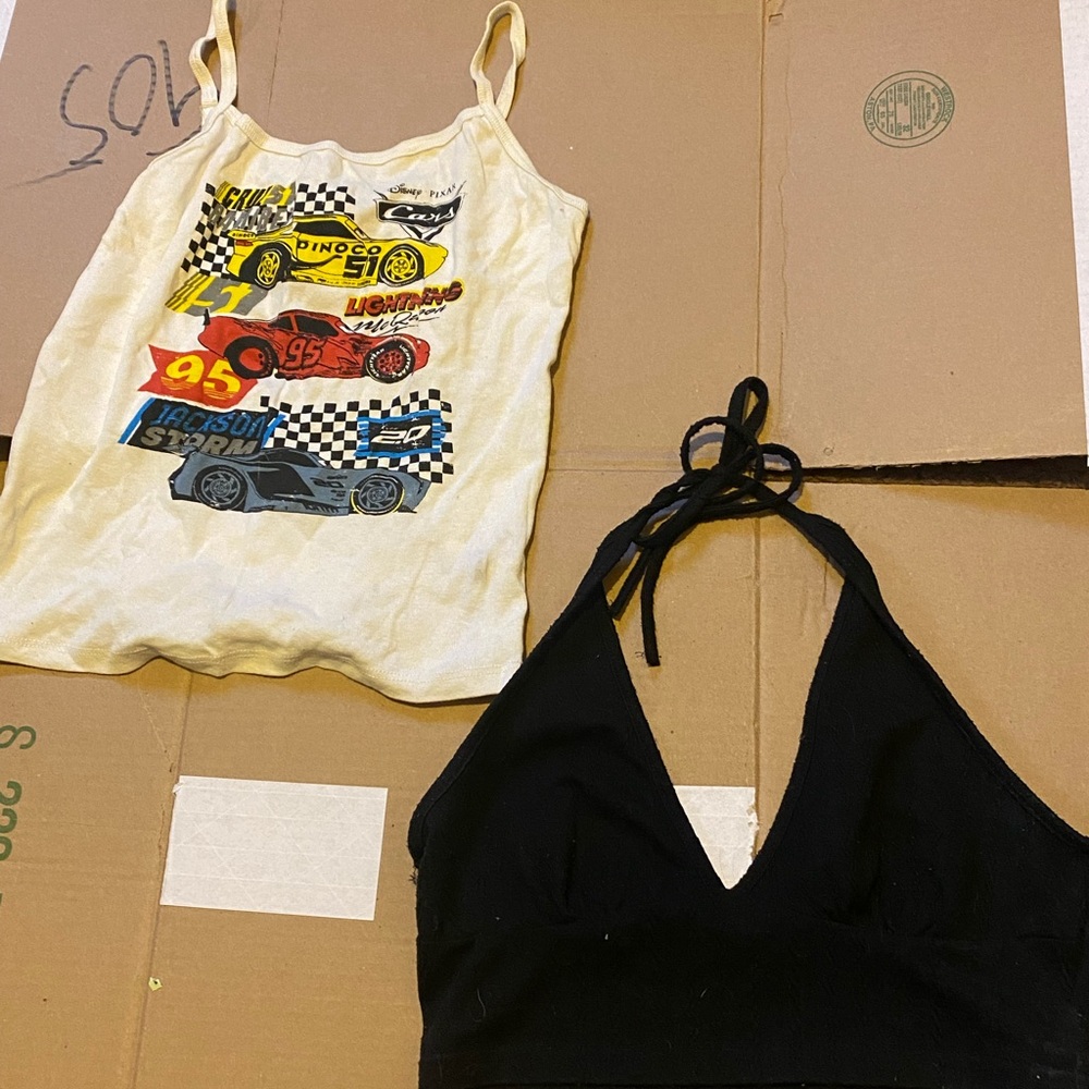 SHEIN Black Halter Top and Graphic Tank Set